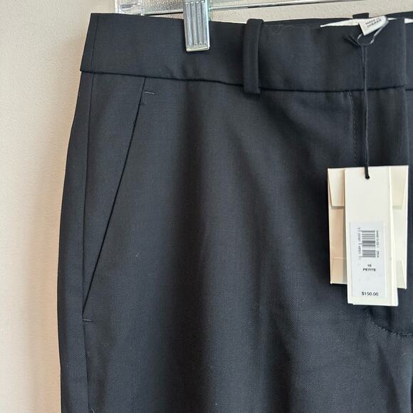 Banana Republic Siena Straight Italian Wool Blend Pant Black 10 Petite - Picture 5 of 12